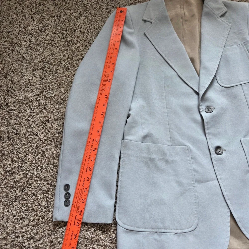 Vintage 70s Angels Flight Tobias Kotzin Blazer Jacket Size 40 Lined Grey Disco